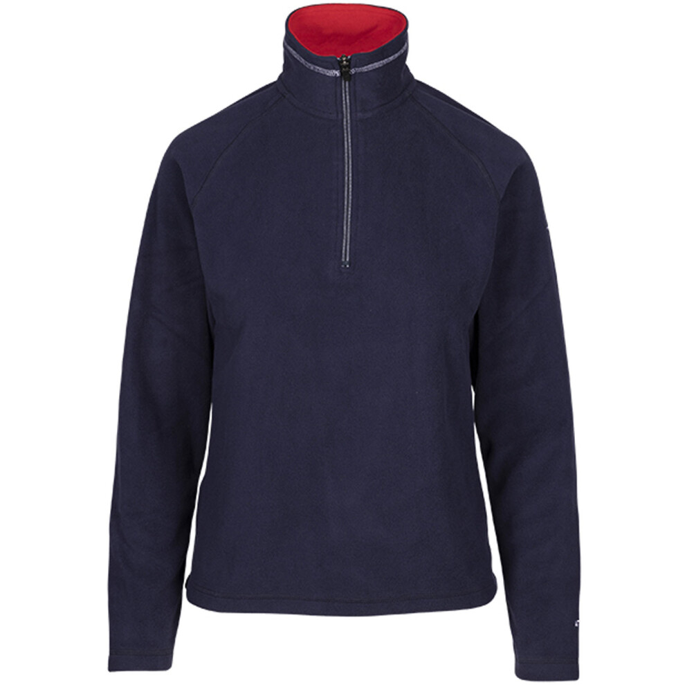 (XL, Navy/Red) Trespass Womens Skylar Outdoor Walking 1/2 Zip Pullover Fleece Jumper