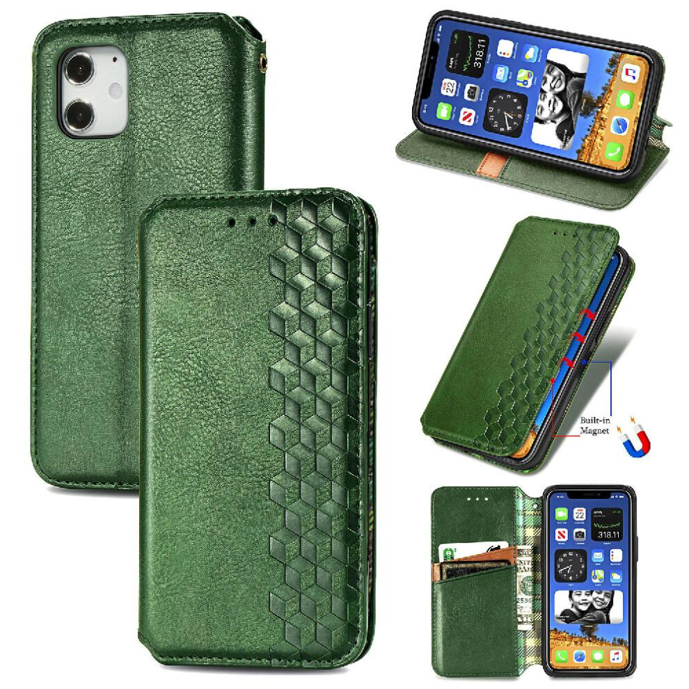 Photos - Case For APPLE IPhone 12 Mini Fashion Design Wallet Function Leather Exquisite Business Flip Cover(Green)
