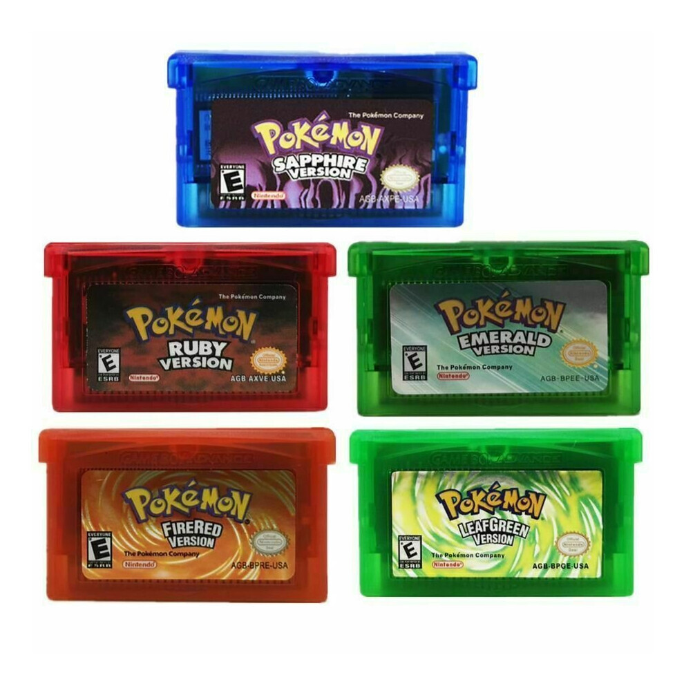 (5 All in 1 Set) Pokemon Game Card NINTENDO Pokemon Ruby Games GBA Game Boy Advance