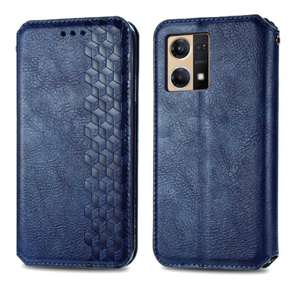 Photos - Case For OPPO Reno 7 4G Flip Cover Exquisite Business Fashion Design Leather Wallet Function(Blue)