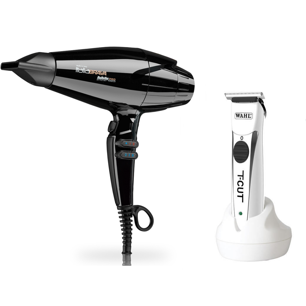 Babyliss Pro ItaliaBRAVA Dryer and Wahl T-Cut Trimmer