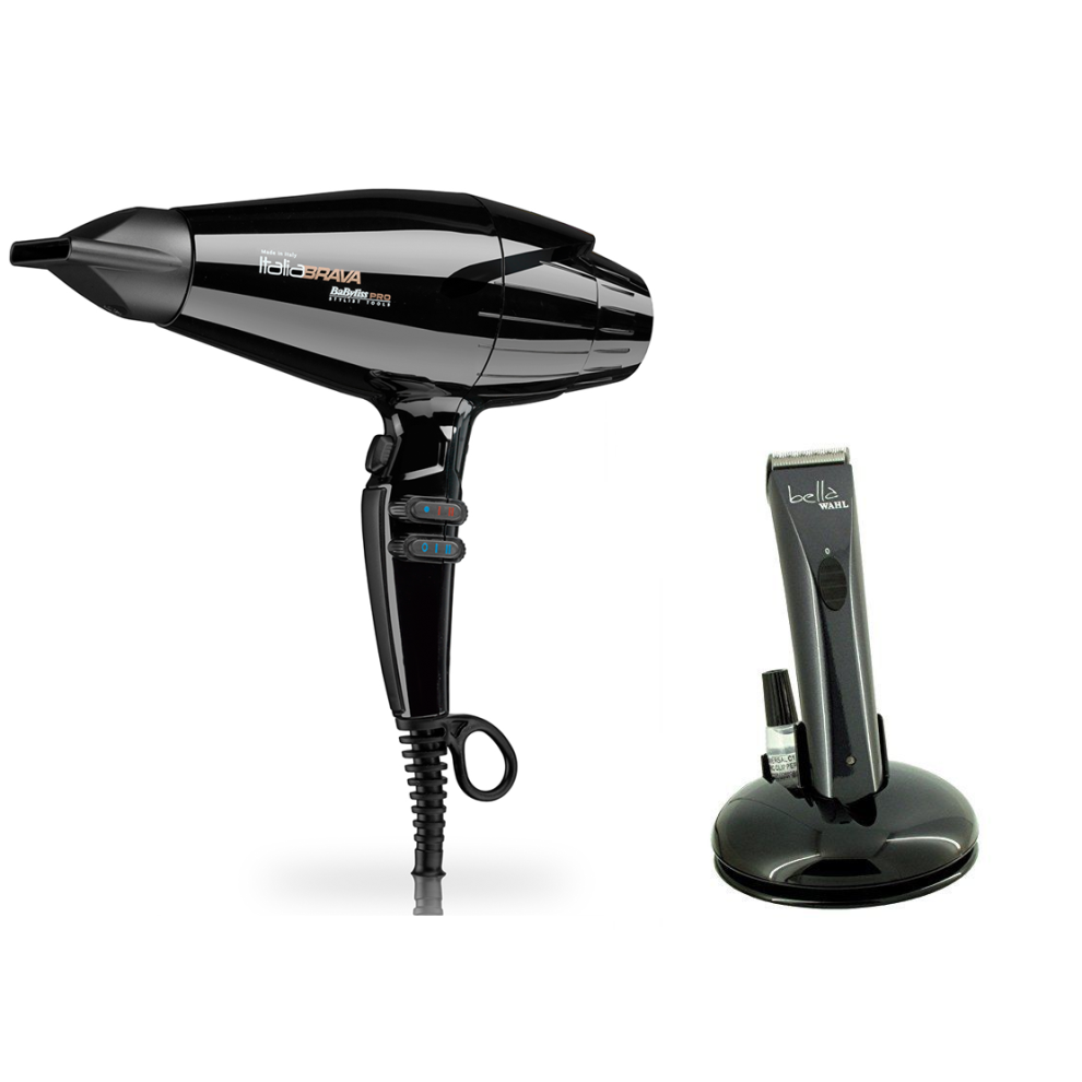 Babyliss Pro ItaliaBRAVA Dryer and Wahl Bella Trimmer