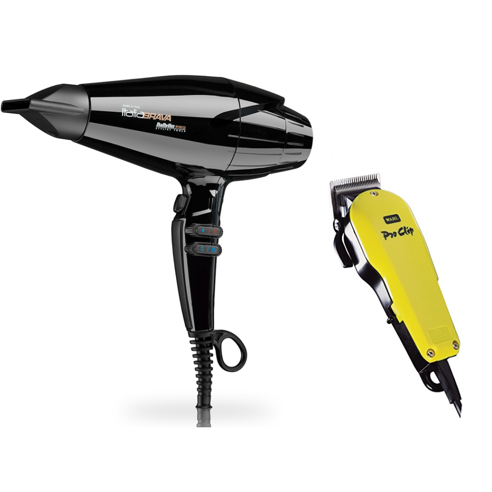 Babyliss Pro ItaliaBRAVA Dryer and Wahl Pro Clip Clipper