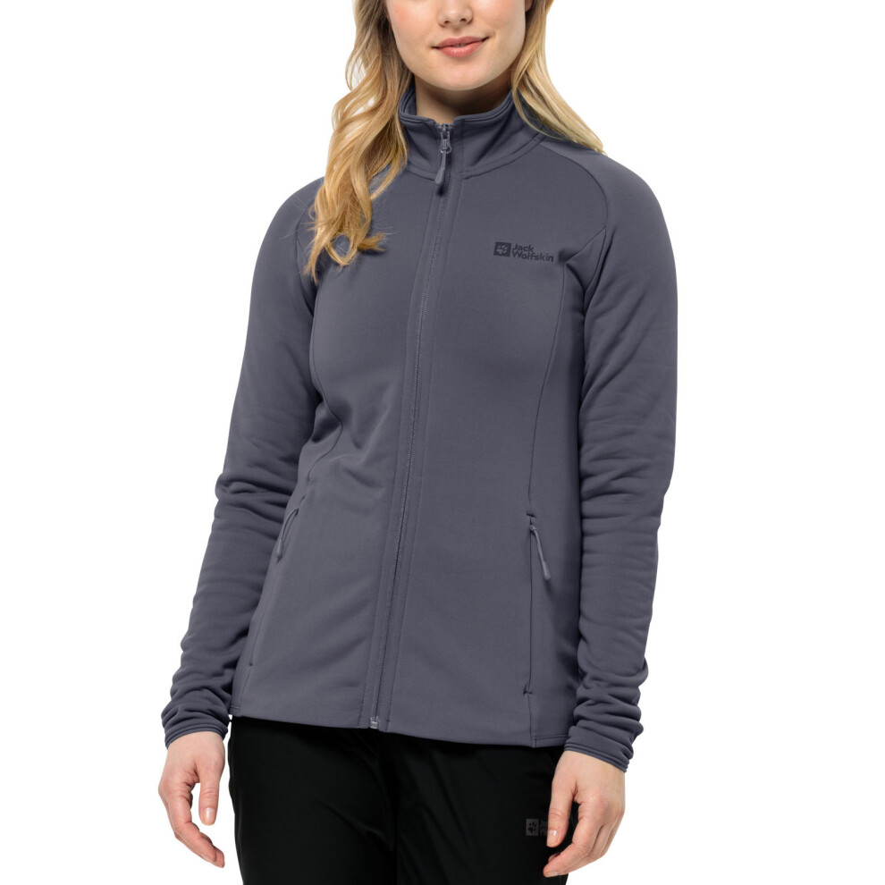 (L, Dolphin) Jack Wolfskin Womens Baisleberg Full Zip Stretch Fleece Jacket-image-OPC-PCCFQZW-NEW