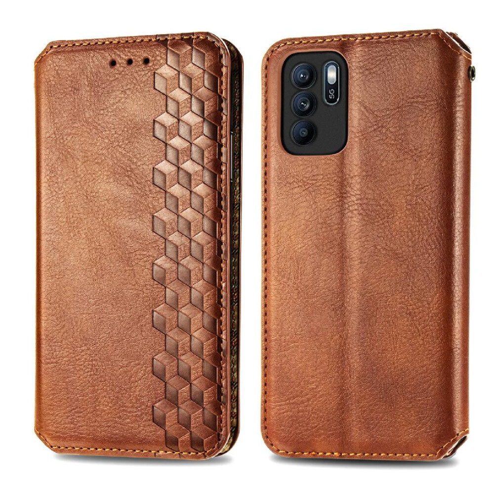 (Brown) Case For Oppo Reno 6Z Flip Cover Wallet Function Fashion Design Leather Case Exquisite Business Brown 764762551391