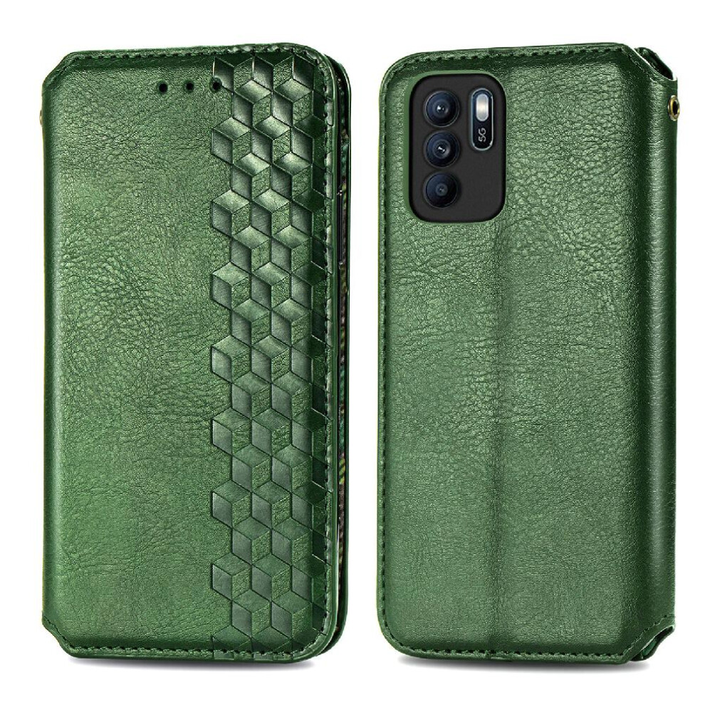 (Green) Case For Oppo Reno 6Z Flip Cover Wallet Function Fashion Design Leather Case Exquisite Business Green 764762551384