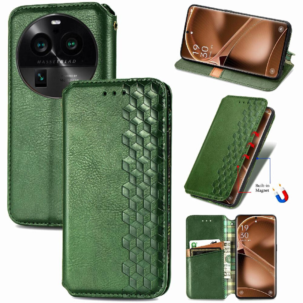 (Green) Case For Oppo Find X6 Pro Exquisite Business Fashion Design Leather Case Flip Cover Wallet Function Green 764762552022