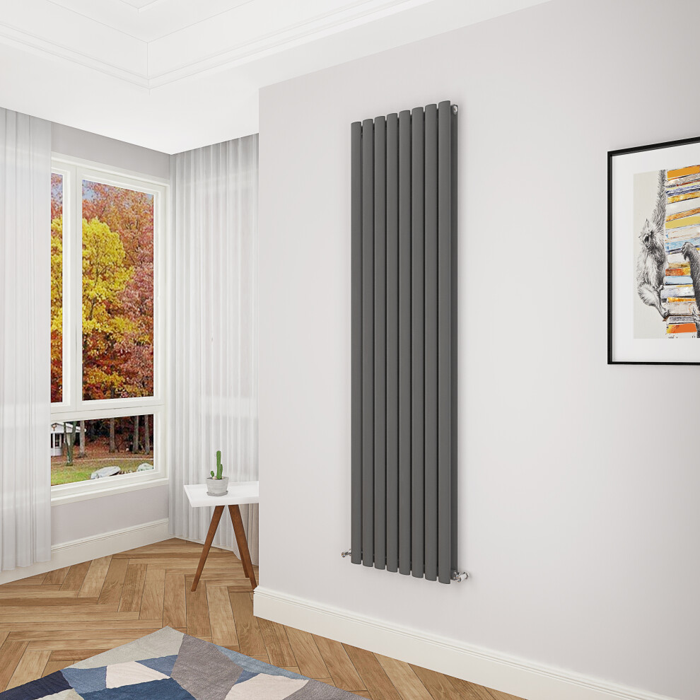 Aica Clearance Sale Oval Column Radiator Double 1800X472mm Anthracite