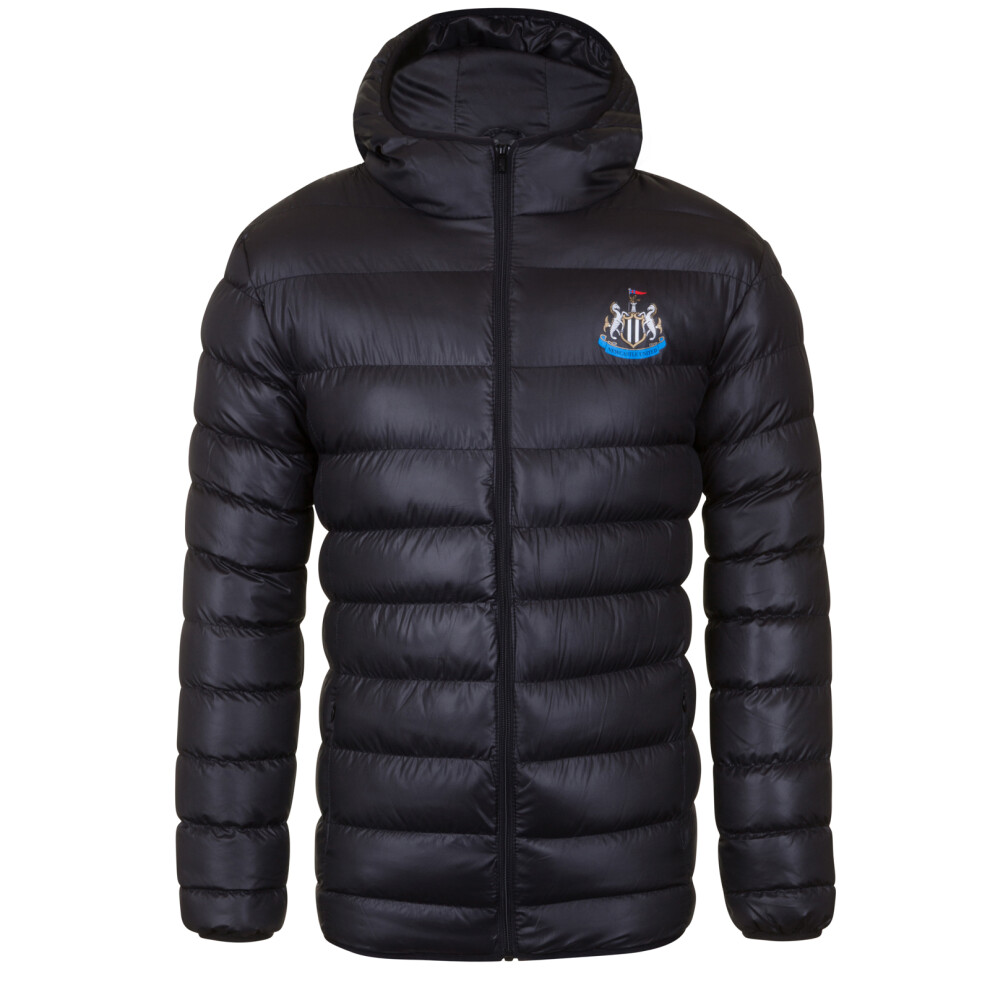 (Small) Newcastle United FC Official Football Gift Mens Quilted Hooded Winter Jacket