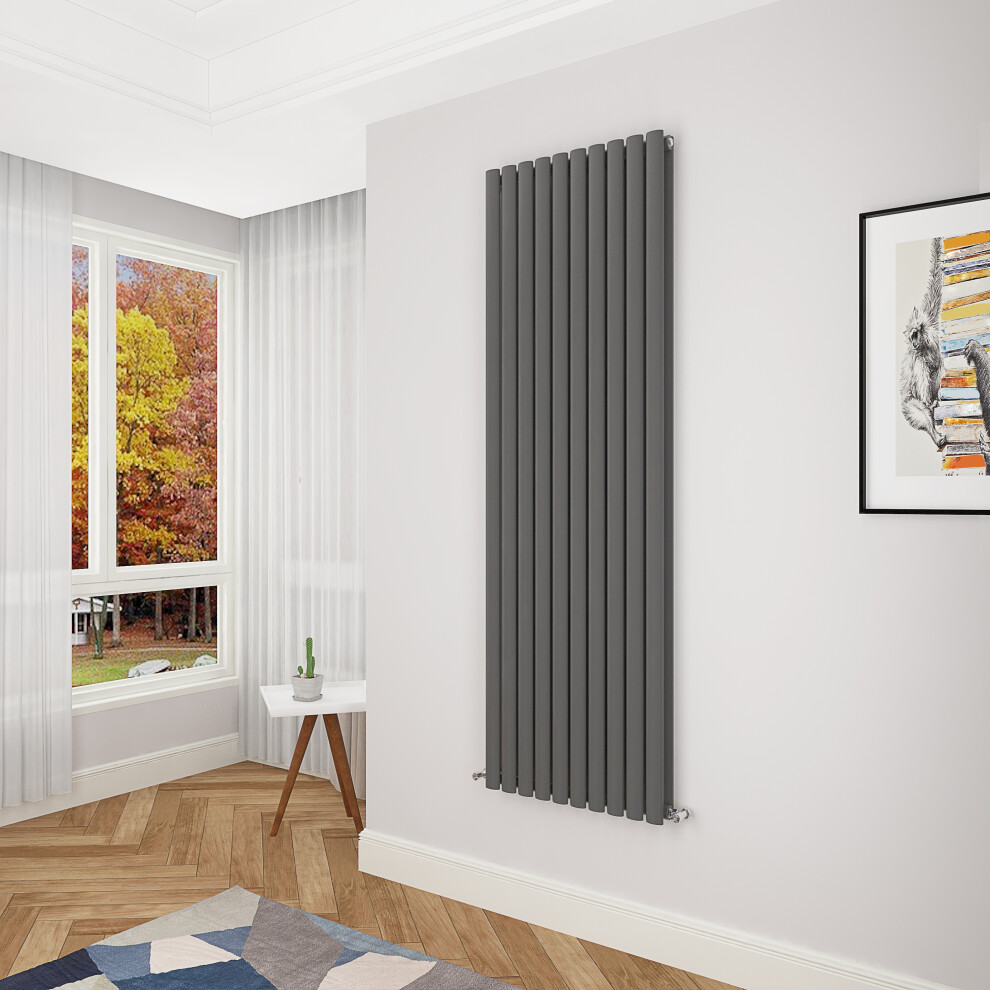 Aica Clearance Sale Oval Column Radiator Double 1800X590mm Anthracite