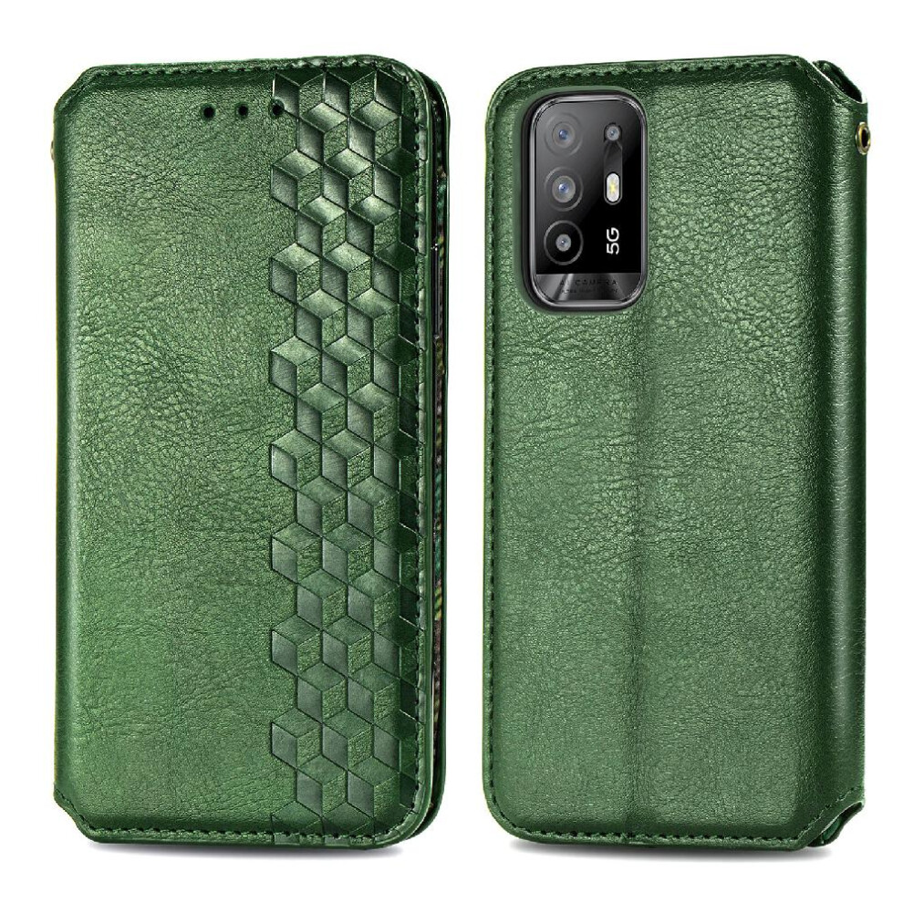 (Green) Case For Oppo Reno 5Z Wallet Function Exquisite Business Fashion Design Flip Cover Leather Case Green 764762552923