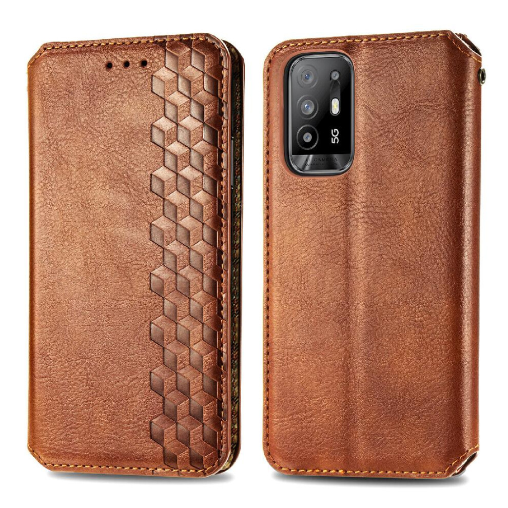 (Brown) Case For Oppo Reno 5Z Wallet Function Exquisite Business Fashion Design Flip Cover Leather Case Brown 764762552930