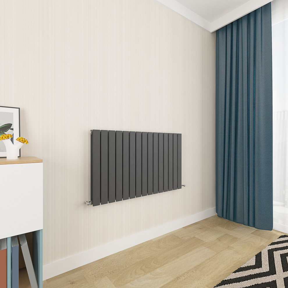 Aica Clearance Sale Flat Panel Radiator Double Anthracite 600X1020mm