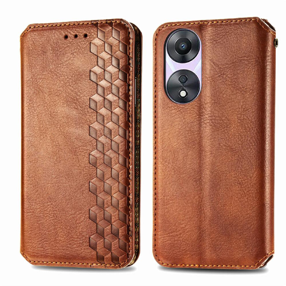 (Brown) Case For Oppo A78 Exquisite Business Fashion Design Flip Cover Leather Case Wallet Function Brown 764762553463