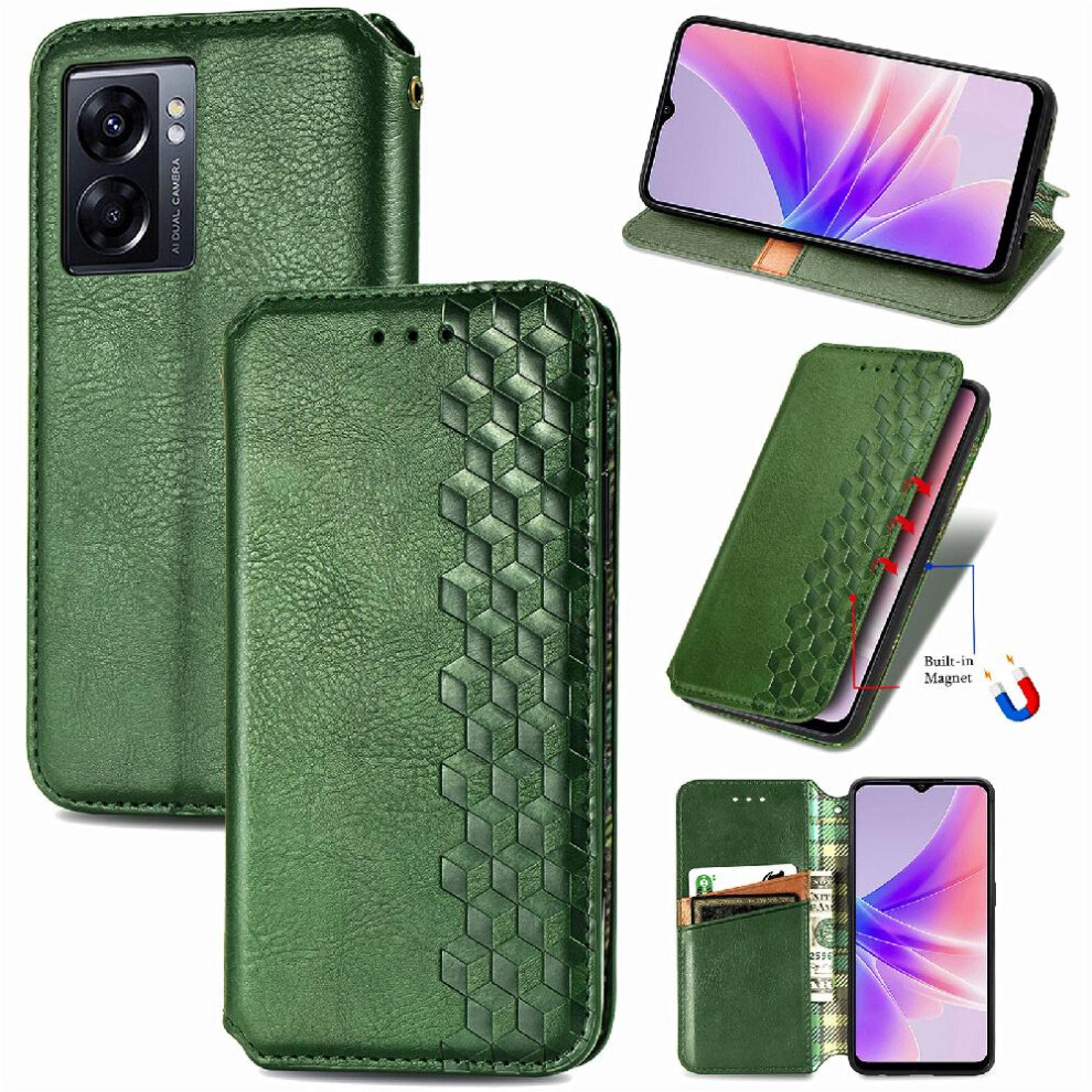(Green) Case For Oppo A77 Flip Cover Fashion Design Leather Case Wallet Function Exquisite Business Green 764762553517