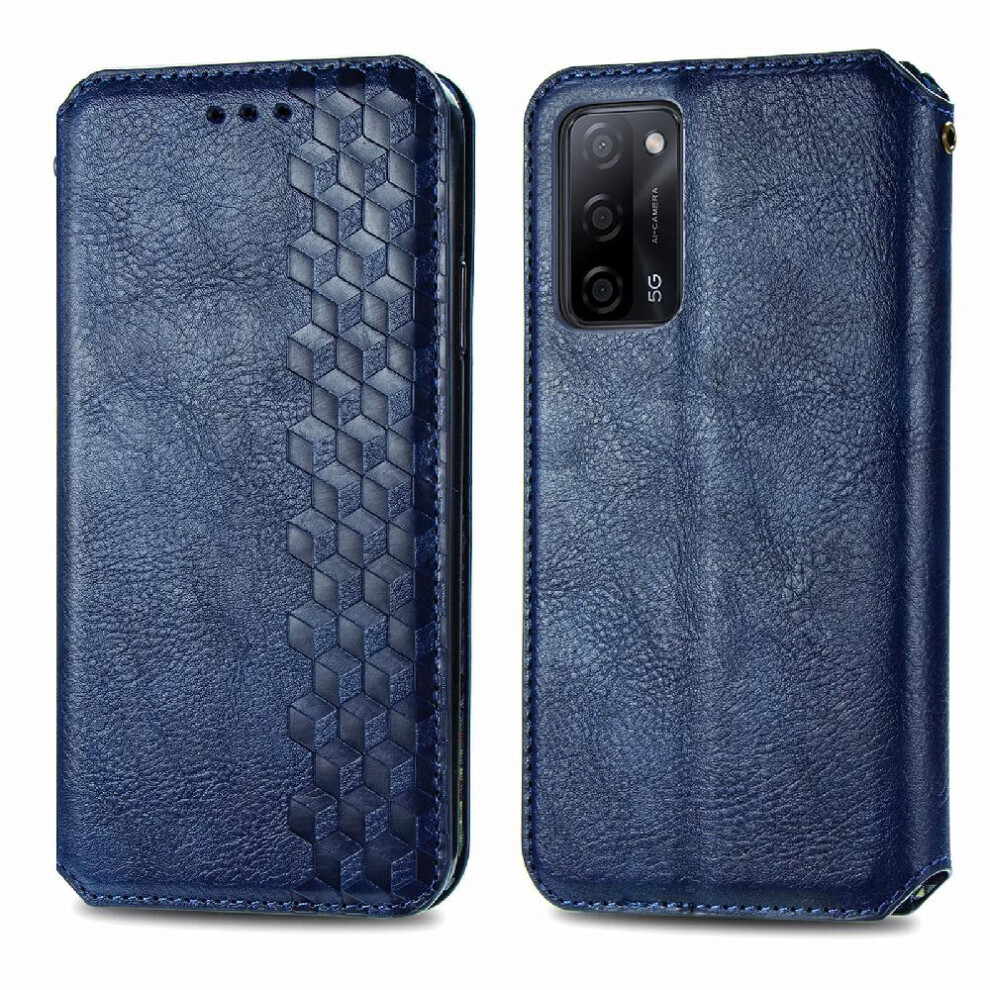 (Blue) Case For Oppo A55 5G Flip Cover Fashion Design Leather Case Wallet Function Exquisite Business Blue 764762554903