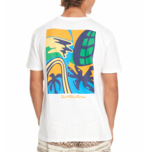 (M, White) Quiksilver Mens Weird Trip Short Sleeve Crew Neck Cotton T-Shirt Top Tee