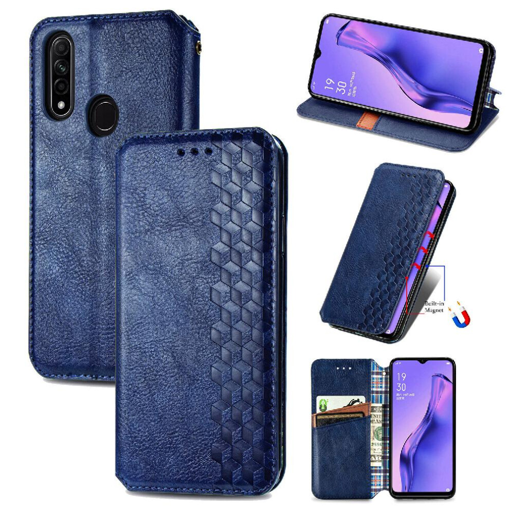 (Blue) Case For Oppo A31 Fashion Design Flip Cover Exquisite Business Wallet Function Leather Case Blue 764762555702