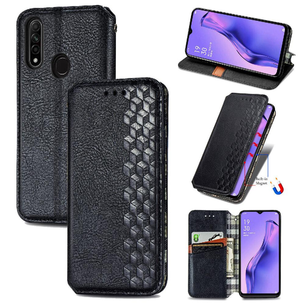 (Black) Case For Oppo A31 Fashion Design Flip Cover Exquisite Business Wallet Function Leather Case Black 764762555696