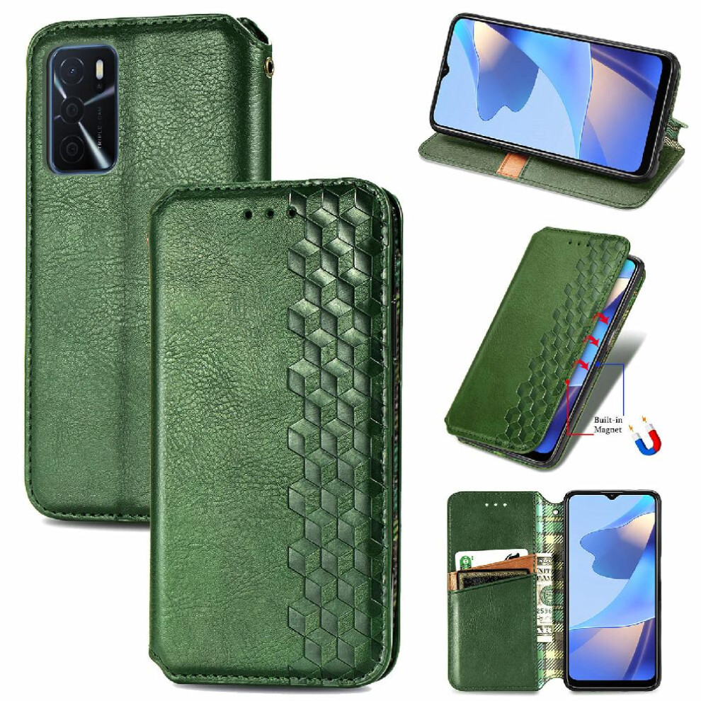 (Green) Case For Oppo A16 Fashion Design Exquisite Business Flip Cover Leather Case Wallet Function Green 764762556143