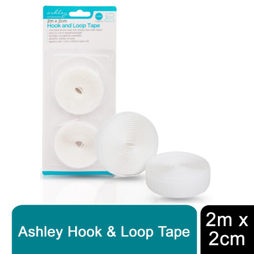 Ashley Long-lasting Excellent Quality Hook & Loop Tape 2m x 2cm