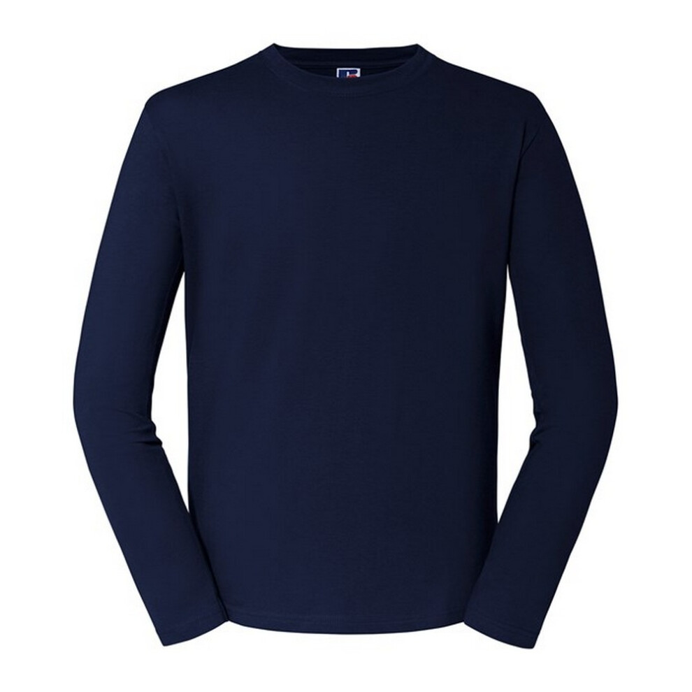 (4XL, French Navy) Russell Mens Classic Long-Sleeved T-Shirt