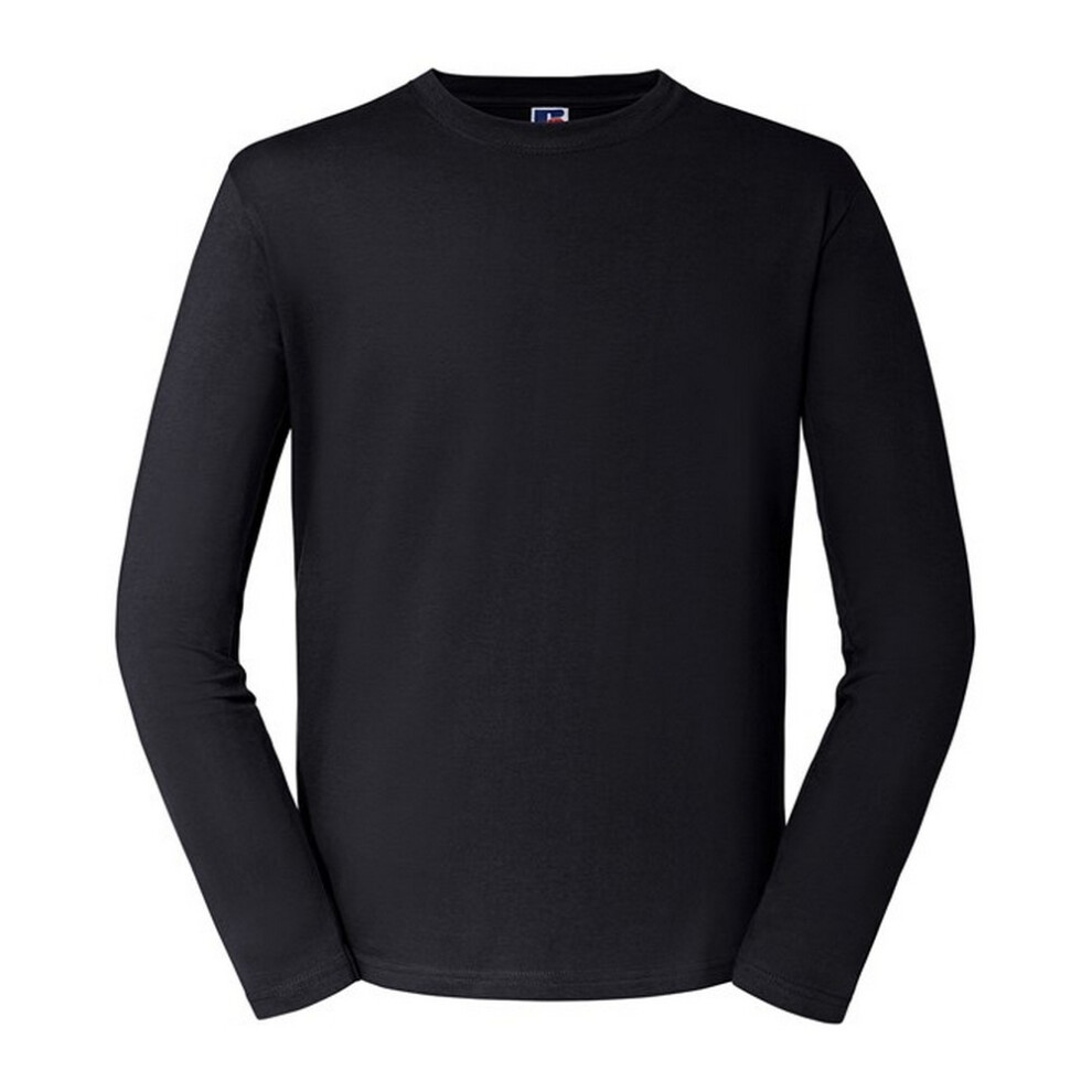 (L, Black) Russell Mens Classic Long-Sleeved T-Shirt