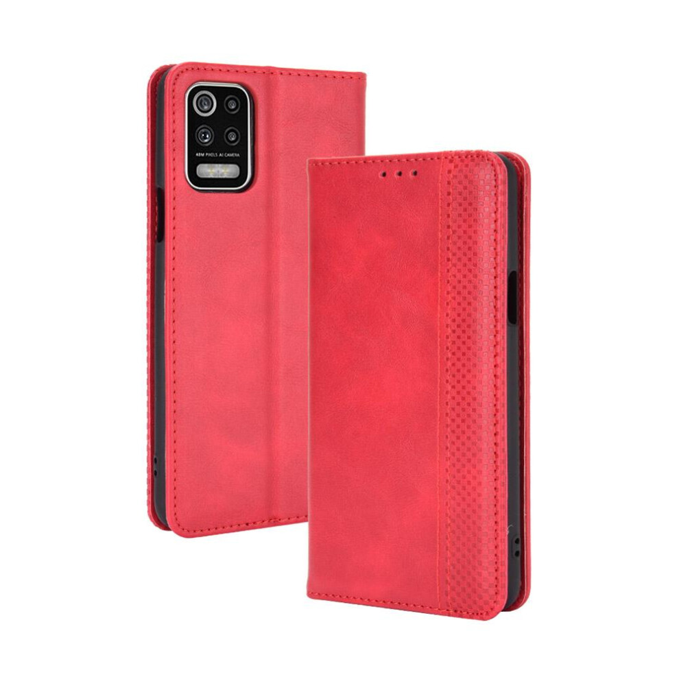 (Red) Case For Lg K52/K62 Magnetic Closure Wallet Pu Leather Red 764762557164
