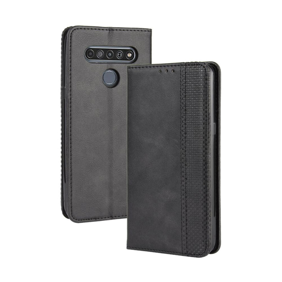 (Black) Case For Lg K61 Pu Leather Magnetic Closure Wallet Black 764762557300