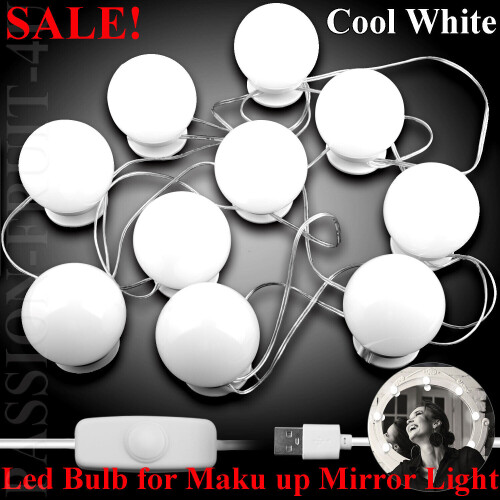 Make Up Mirror Lights 10 LED Kit Bulbs Vanity Light Dimmable Lamp Dressing USB