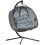 Outsunny Outsunny Double Hanging Egg Chair 2 Seaters Swing Hammock w/ Cushion, Grey 1