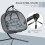 Outsunny Outsunny Double Hanging Egg Chair 2 Seaters Swing Hammock w/ Cushion, Grey 7