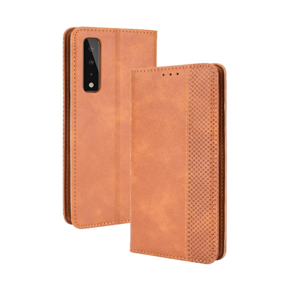 (Brown) Case For Lg Stylo 7 5G Magnetic Closure Pu Leather Wallet Brown 764762557805