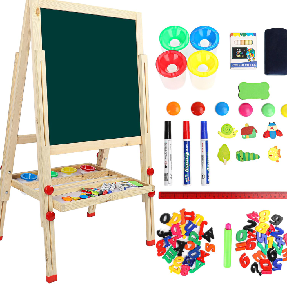 (5.36KG) Double-Sided Kids Wooden Art Easel