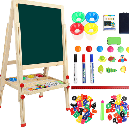 Dripex (7.3KG) Double-Sided Kids Wooden Art Easel