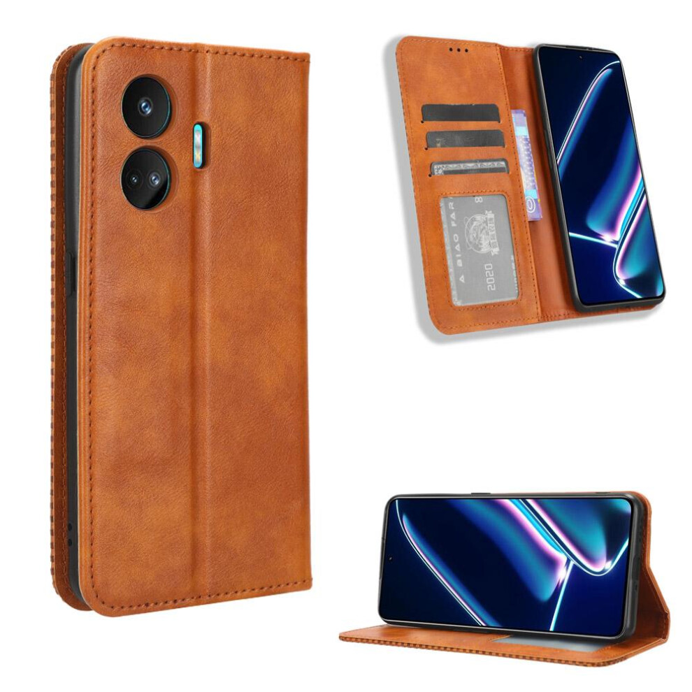 (Brown) Case For Realme Gt Neo 5 Se Wallet Pu Leather Magnetic Closure Brown 764762558307