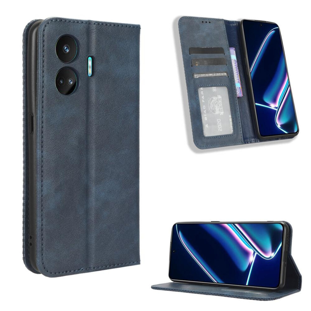 (Blue) Case For Realme Gt Neo 5 Se Wallet Pu Leather Magnetic Closure Blue 764762558291