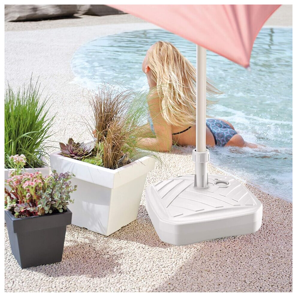 Urbn Living (Square ) 10/12L Round/Square Plastic Umbrella Parasol Base Stand Garden Sunshade Holder White