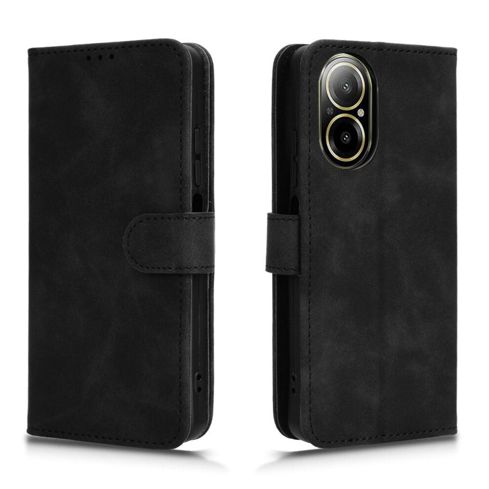 (Black) Case For Oppo Realme C67 4G Full Protection Leather Folio Flip Case Card Insertion Protective Cover With Card Holder Kickstand Black 764762558932