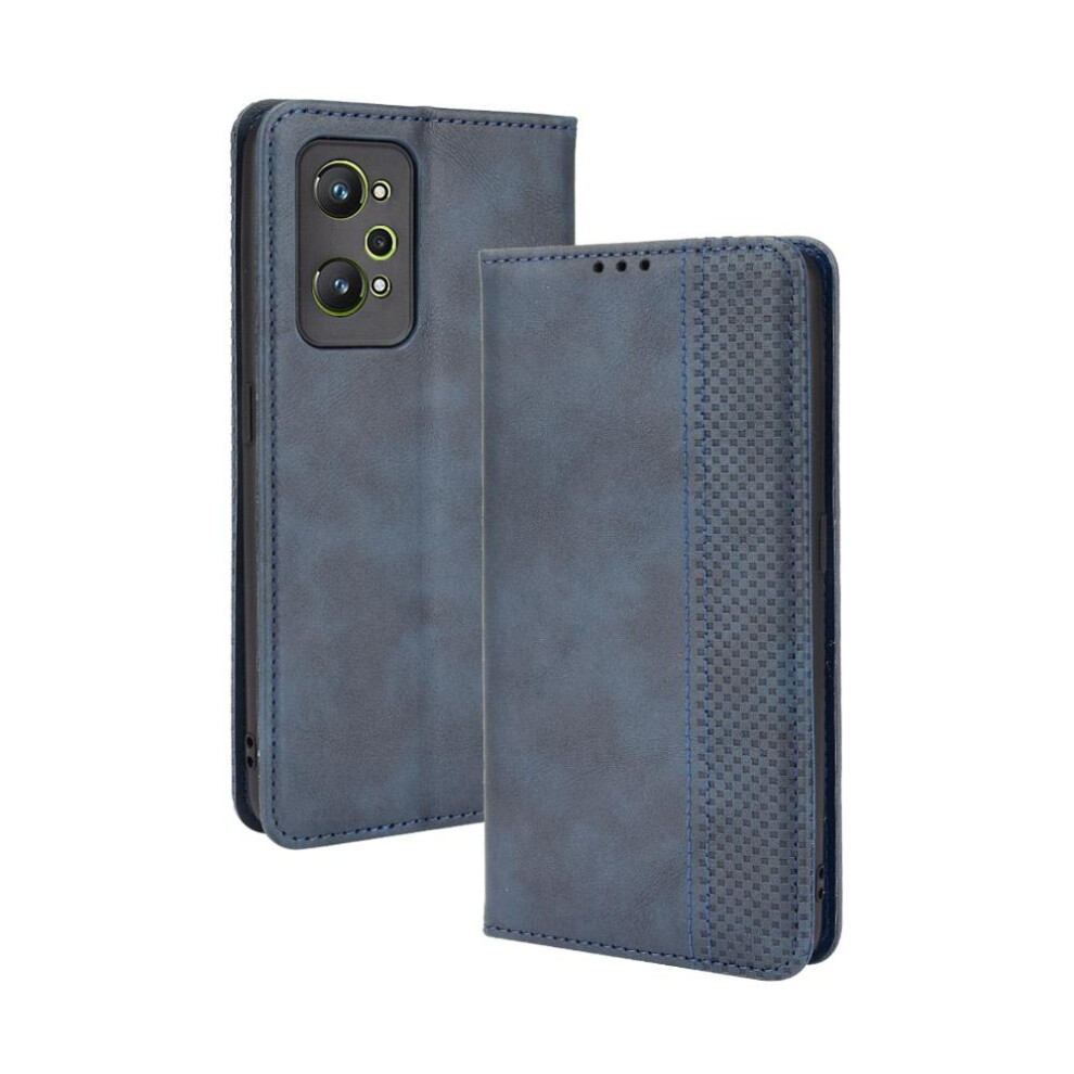 (Blue) Case For Realme Gt 2 Wallet Magnetic Closure Pu Leather Blue 764762559823