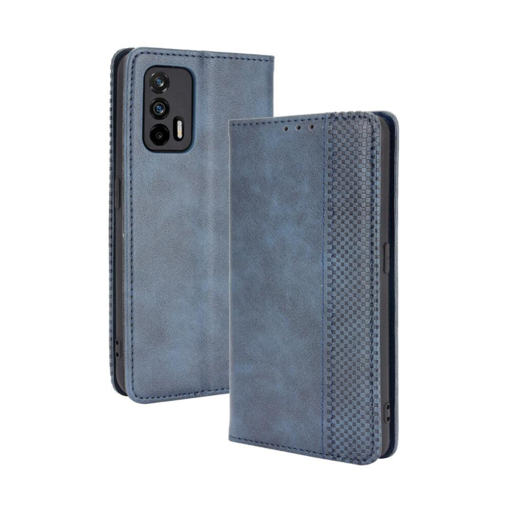 (Blue) Case For Realme Gt 5G Pu Leather Wallet Magnetic Closure Blue 764762560324