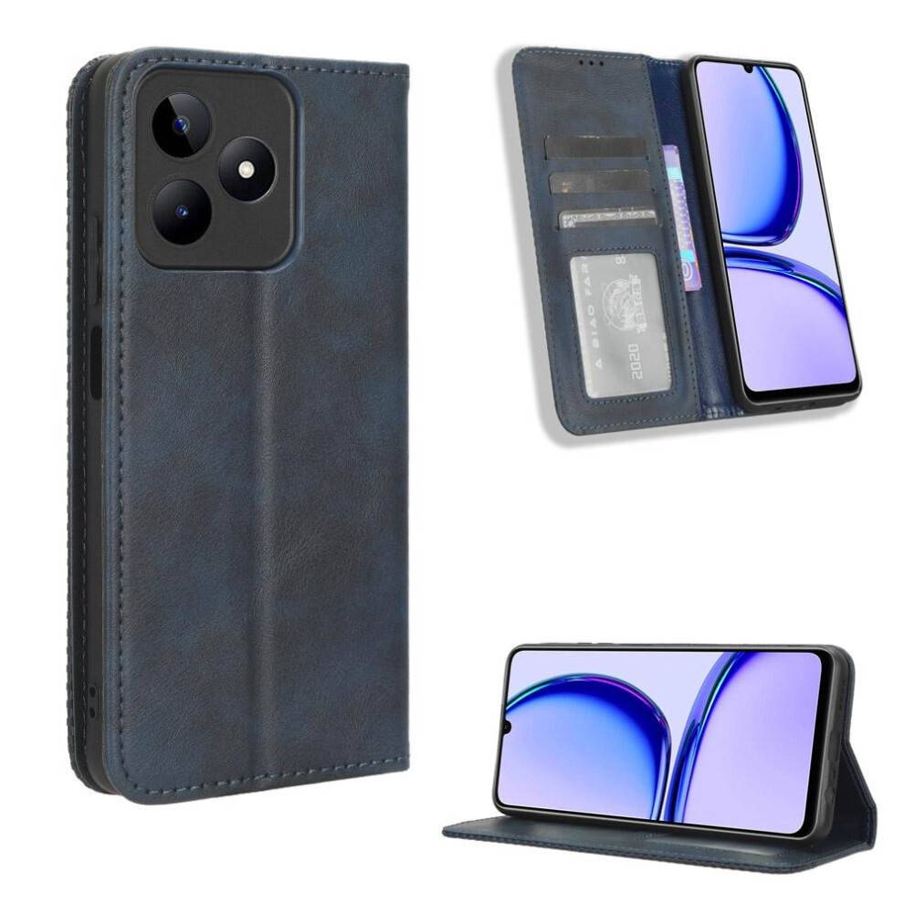 (Blue) Case For Realme Narzo N53 4G Pu Leather Wallet Magnetic Closure Blue 764762561260
