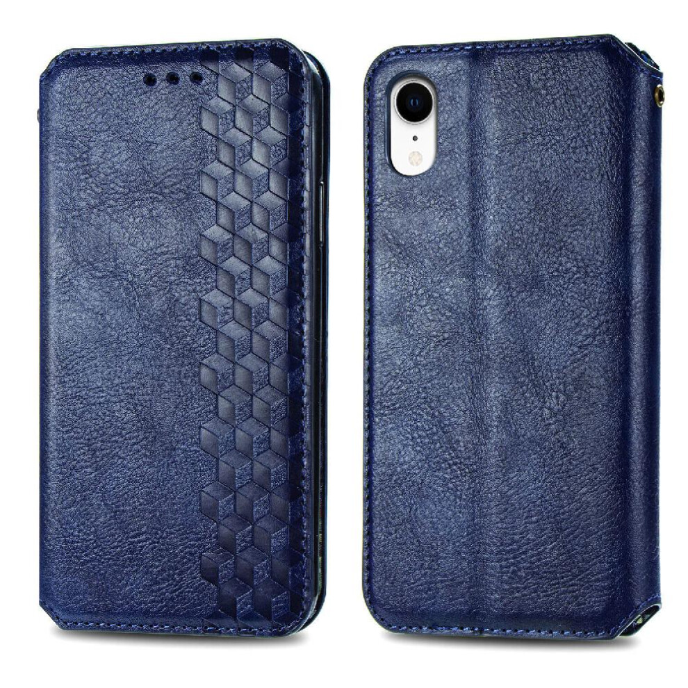 (Blue) Case For Apple Iphone Xr Exquisite Business Wallet Function Fashion Design Leather Case Flip Cover Blue 764762562069