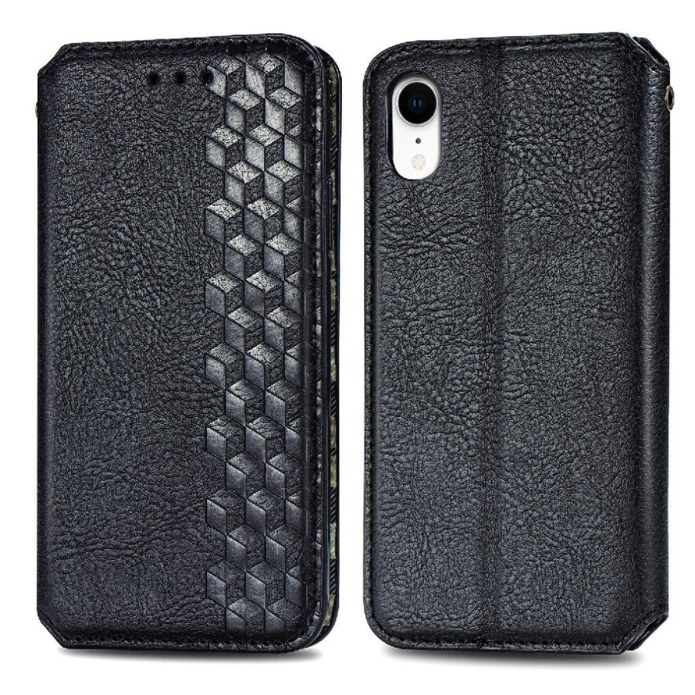 (Black) Case For Apple Iphone Xr Exquisite Business Wallet Function Fashion Design Leather Case Flip Cover Black 764762562052