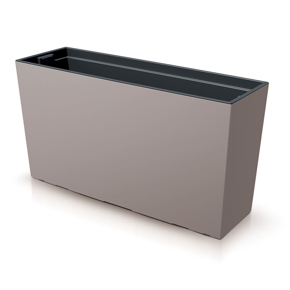 (Mocca) URBI Elegance Rectangular Medium Flower Planter Pot Garden Trough Case with Insert