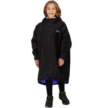 (9-13 Yrs, Black) Regatta Kids Spirit Of Adventure Hooded Waterproof Warm Drying Changing Robe