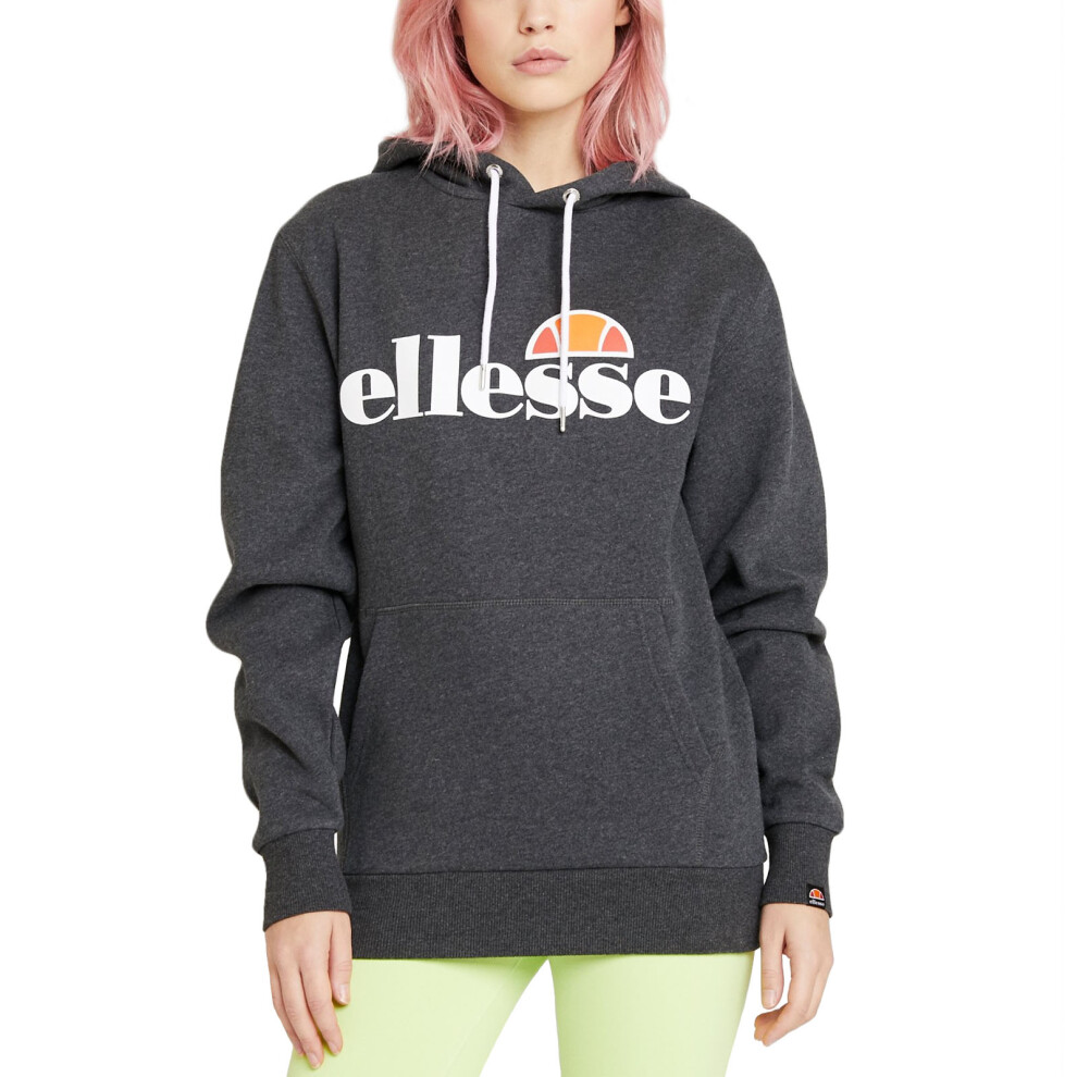 (16, Dark Grey) Ellesse Womens Torices Hooded Pullover Sweatshirt Jumper Hoody Hoodie