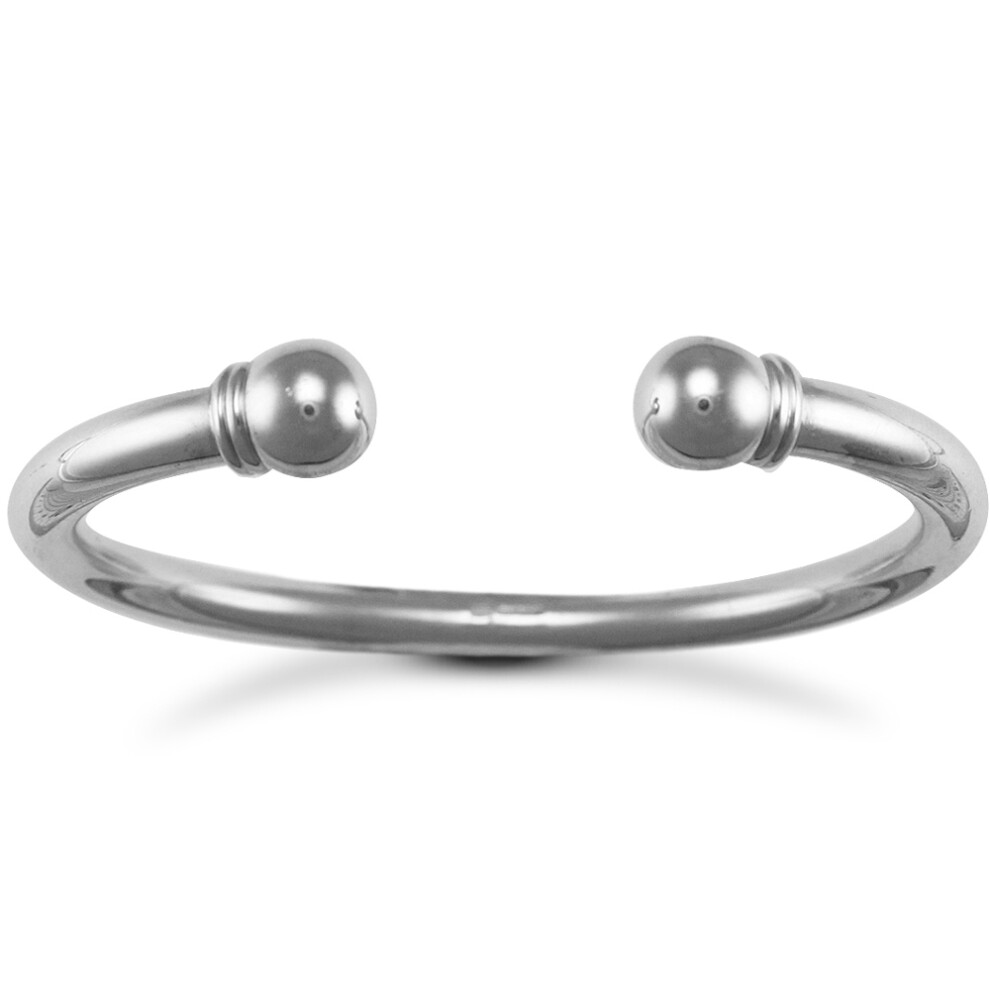 Jewelco London Silver Torque Mens Bangle Bracelet 6mm - ABG016