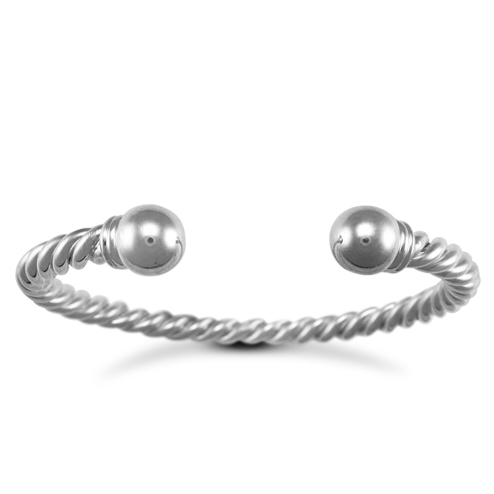 Jewelco London Silver twisted Torque Ladies Bangle Bracelet 5.5mm - ABG014