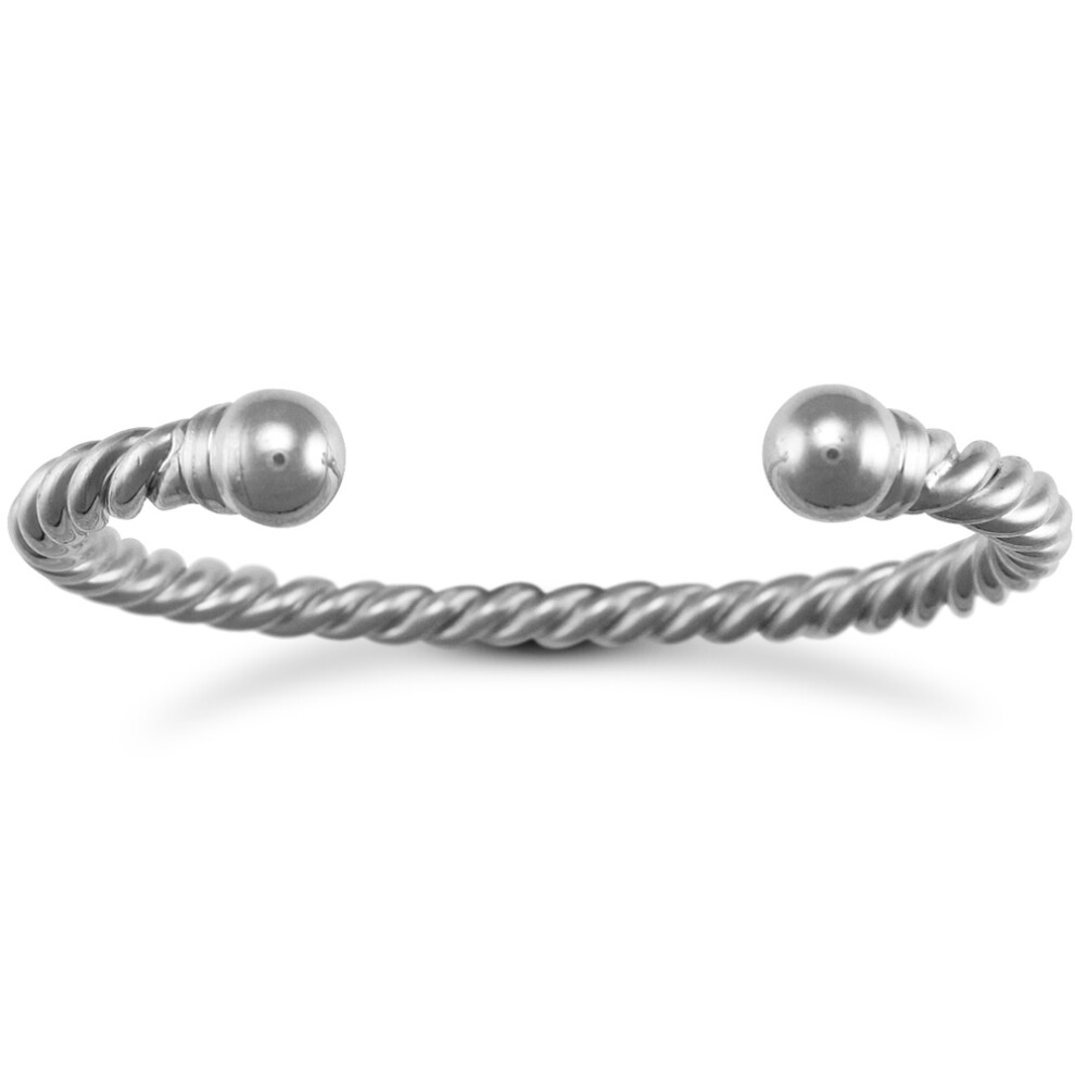 Sterling Silver  twisted Torque  Bangle Bracelet 7mm - ABG012